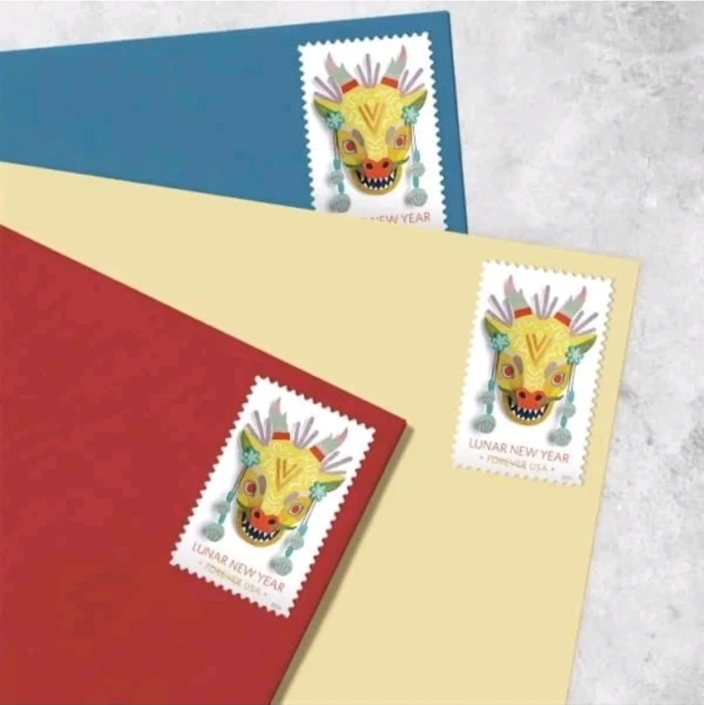 100 Lunar New Year of the Dragon 2024 Forever‎ Postage Stamps US Postal USPS